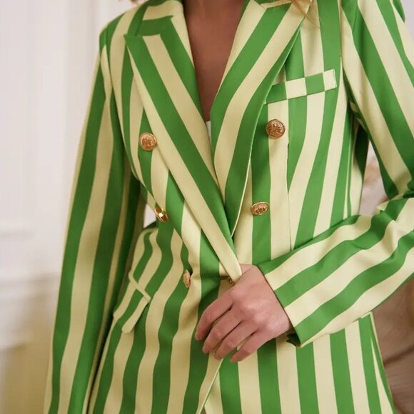 New Green Striped Blazer - Picture 4 of 4